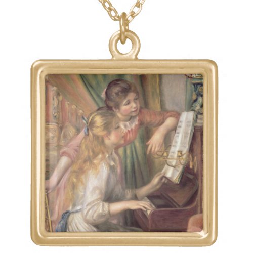 Pierre A Renoir  Young Girls at the Piano Gold Plated Necklace