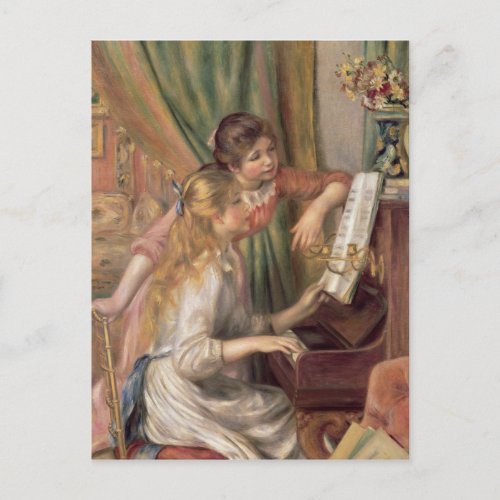 Pierre A Renoir  Young Girls at the Piano Postcard