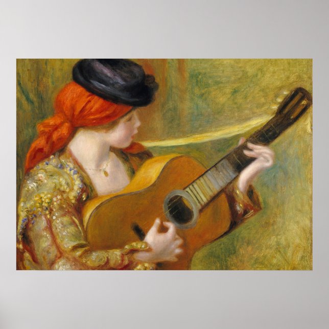 Pierre A Renoir | Young Spanish Woman w/ a Guitar Poster (Front)