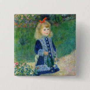 Pierre-Auguste Renoir - A Girl with a Watering Can Button