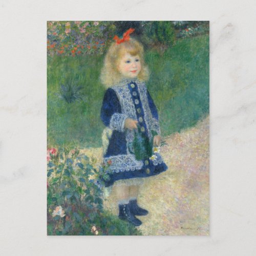 Pierre Auguste Renoir A Girl with a Watering Can Holiday Postcard