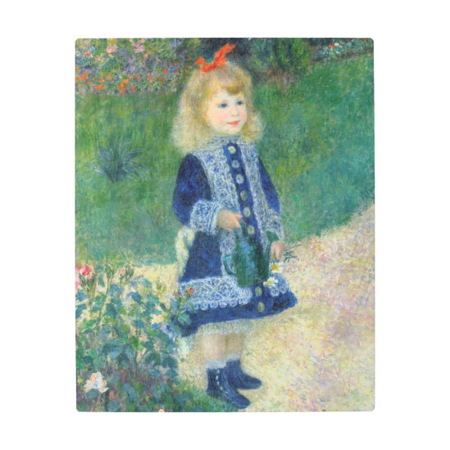 Pierre-Auguste Renoir - A Girl with a Watering Can Metal Print (Front)