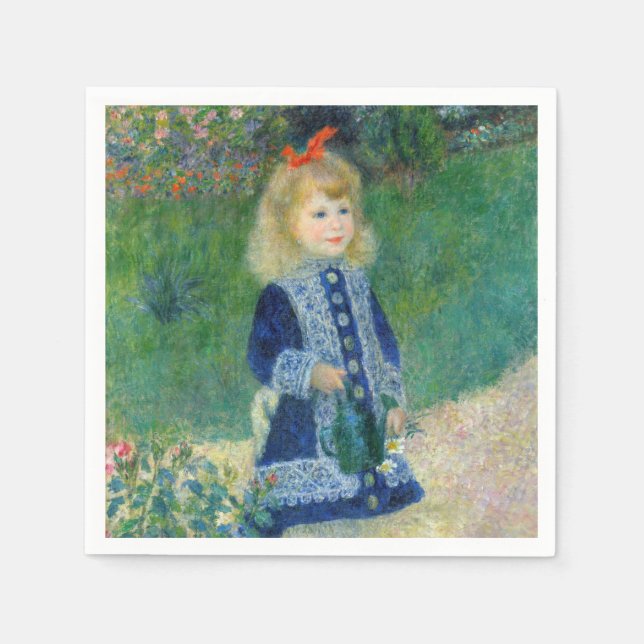 Pierre-Auguste Renoir - A Girl with a Watering Can Napkins (Front)