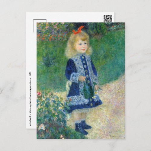 Pierre_Auguste Renoir _ A Girl with a Watering Can Postcard
