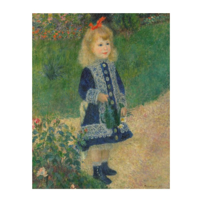 Pierre-Auguste Renoir - A Girl with a Watering Can Wood Wall Art (Front)