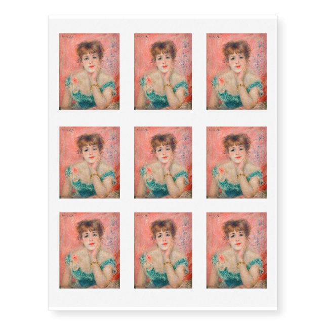 Pierre-Auguste Renoir - Actress Jeanne Samary Temporary Tattoos (Front)