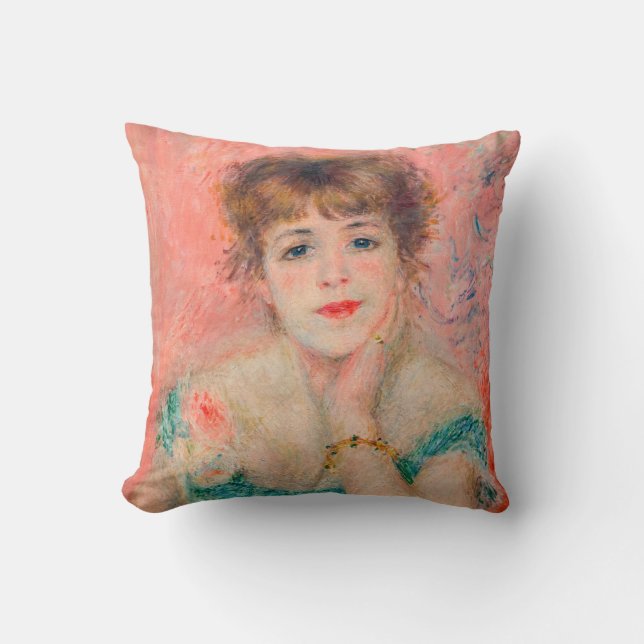 Pierre-Auguste Renoir - Actress Jeanne Samary Throw Pillow (Front)