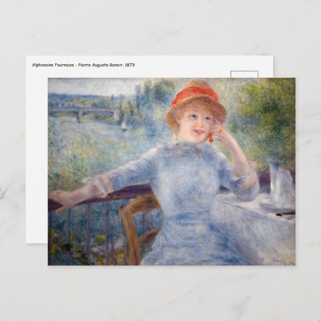 Pierre Auguste Renoir - Alphonsine Fournaise Postcard (Front/Back)
