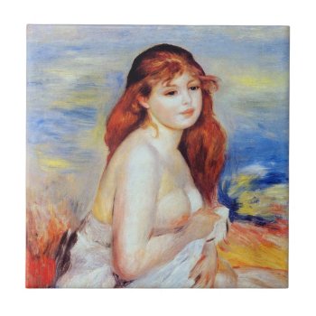 Pierre Auguste Renoir - Bather Ceramic Tile by ArtLoversCafe at Zazzle
