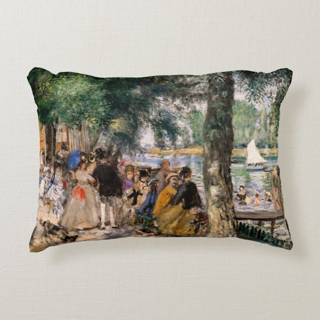 Pierre-Auguste Renoir - Bathing on the Seine Accent Pillow (Front)