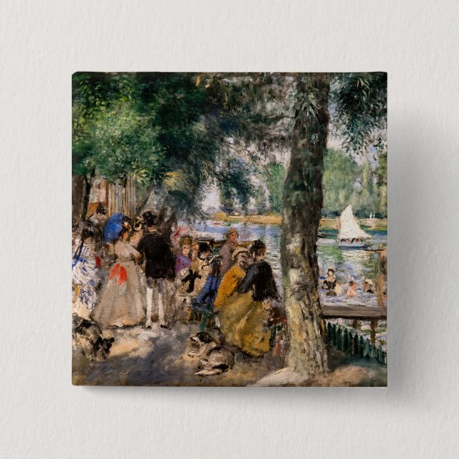 Pierre-Auguste Renoir - Bathing on the Seine Button (Front)