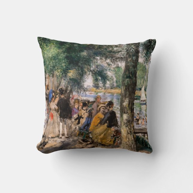 Pierre-Auguste Renoir - Bathing on the Seine Throw Pillow (Front)
