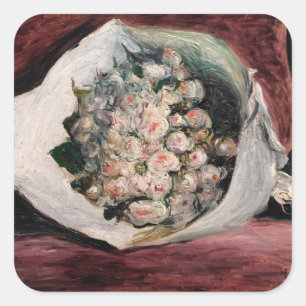 Pierre-Auguste Renoir - Bouquet in a Box Square Sticker