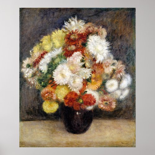 Pierre_Auguste Renoir Bouquet of Chrysanthemums  Poster