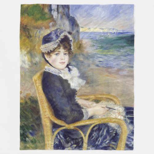 Pierre_Auguste Renoir _ By the Seashore Fleece Blanket