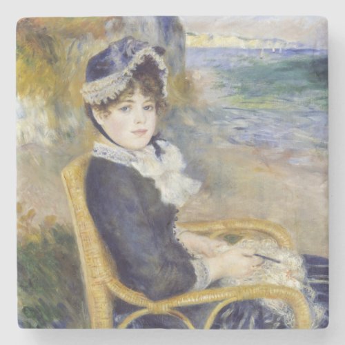 Pierre_Auguste Renoir _ By the Seashore Stone Coaster