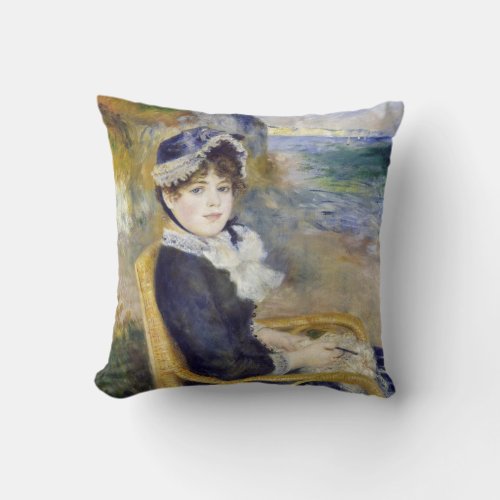 Pierre_Auguste Renoir _ By the Seashore Throw Pillow