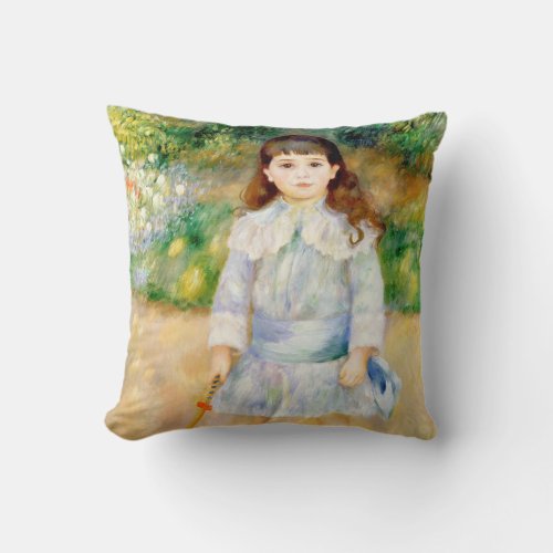 Pierre_Auguste Renoir _ Child with a whip Throw Pillow