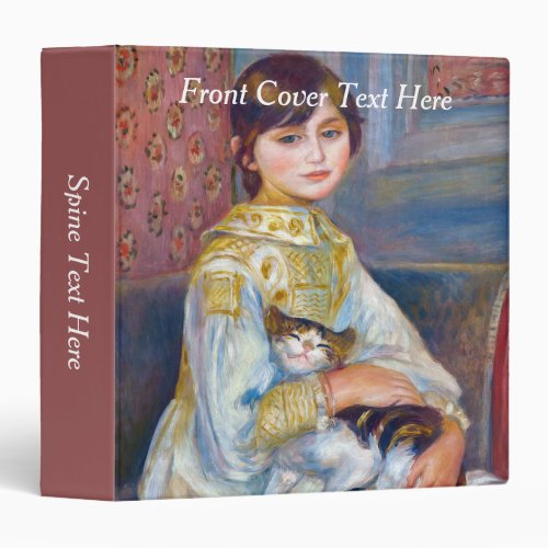 Pierre_Auguste Renoir _ Child with Cat 3 Ring Binder