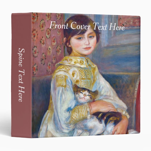 Pierre-Auguste Renoir - Child with Cat 3 Ring Binder (Front/Spine)