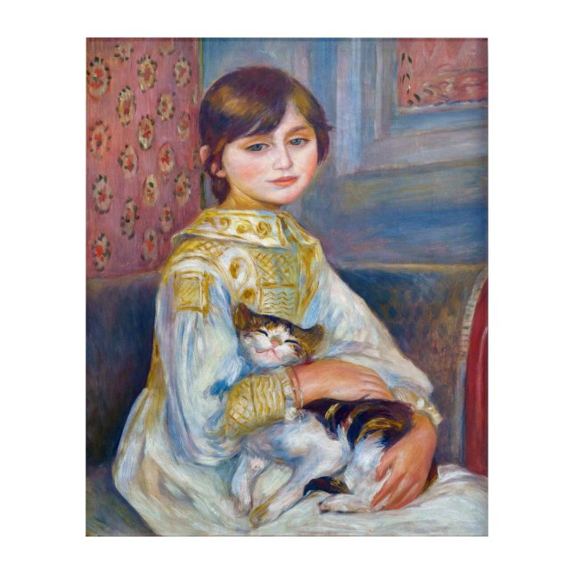Pierre-Auguste Renoir - Child with Cat Acrylic Print (Front)