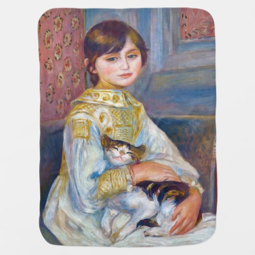 Pierre_Auguste Renoir _ Child with Cat Baby Blanket