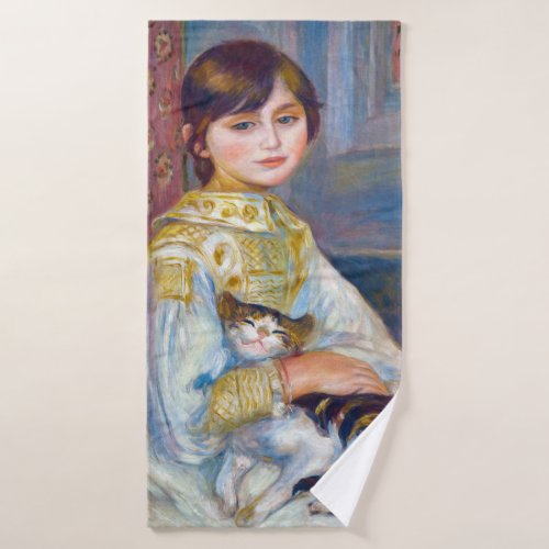 Pierre_Auguste Renoir _ Child with Cat Bath Towel Set