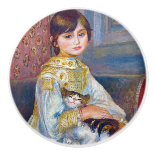 Pierre-Auguste Renoir - Child with Cat Ceramic Knob (Front)