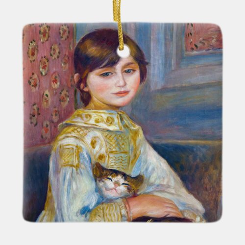Pierre_Auguste Renoir _ Child with Cat Ceramic Ornament