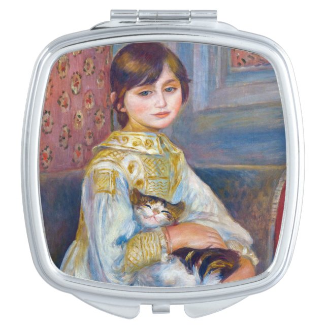 Pierre-Auguste Renoir - Child with Cat Compact Mirror (Front)