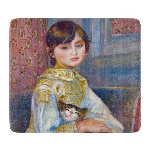 Pierre_Auguste Renoir _ Child with Cat Cutting Board