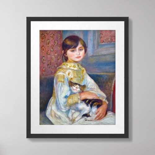 Pierre_Auguste Renoir _ Child with Cat Framed Art