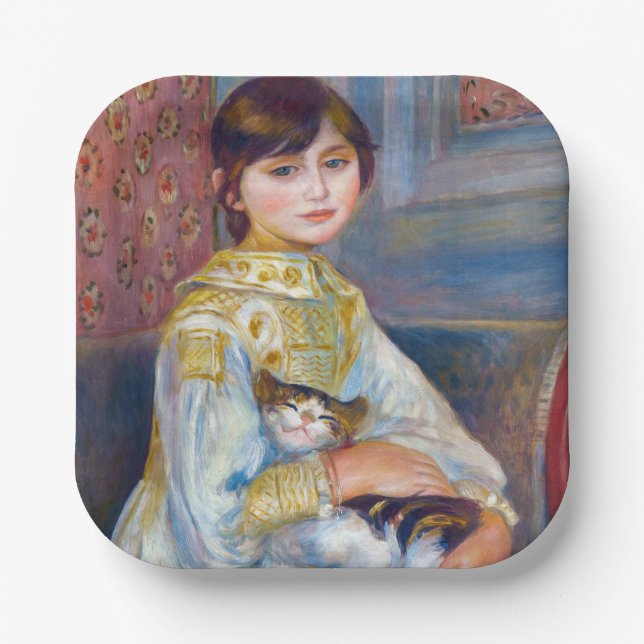 Pierre-Auguste Renoir - Child with Cat Paper Plates (Front)
