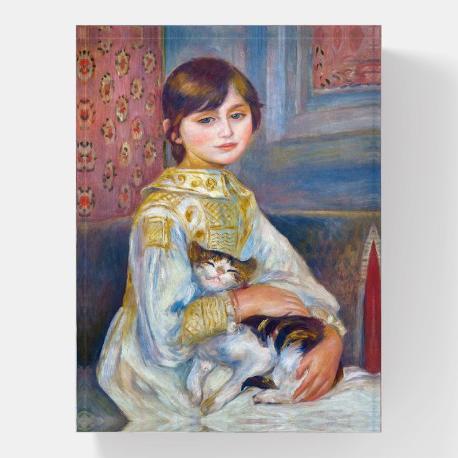 Pierre-Auguste Renoir - Child with Cat Paperweight (Vertical)