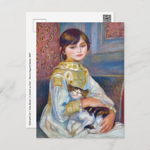 Pierre_Auguste Renoir _ Child with Cat Postcard