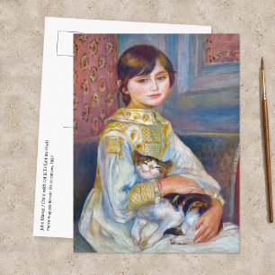 Pierre-Auguste Renoir - Child with Cat Postcard