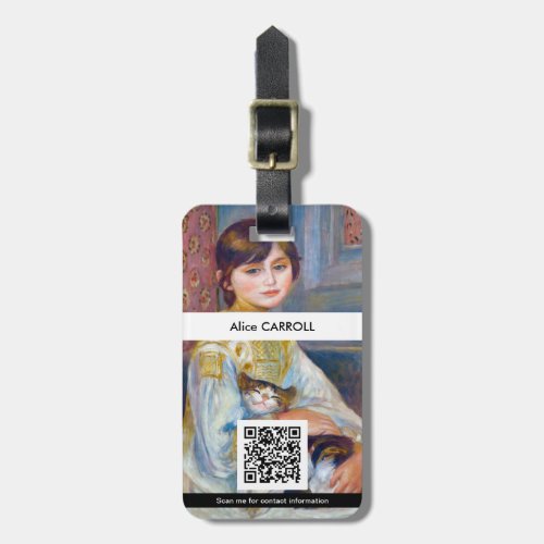Pierre_Auguste Renoir _ Child with Cat _ QR Code Luggage Tag