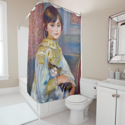 Pierre_Auguste Renoir _ Child with Cat Shower Curtain