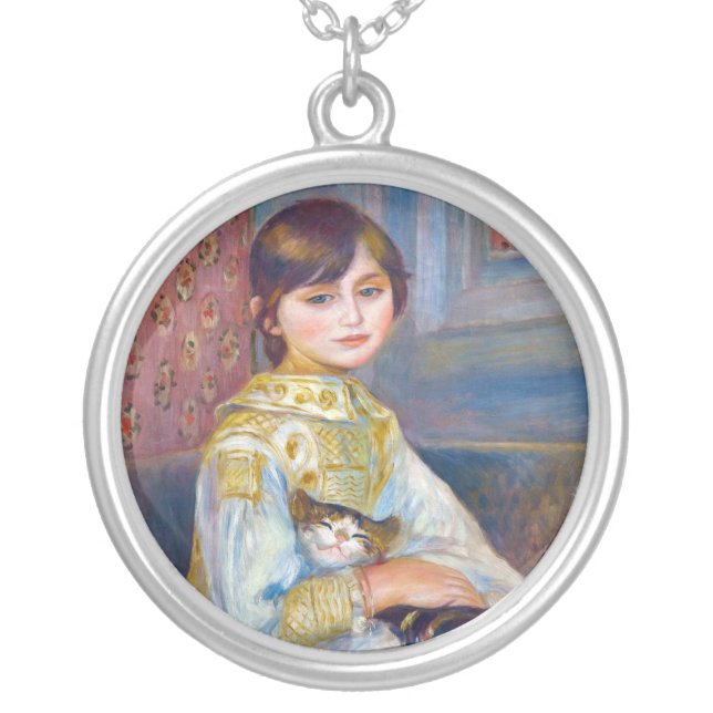 Pierre-Auguste Renoir - Child with Cat Silver Plated Necklace (Front)