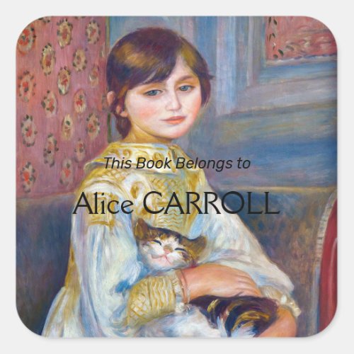 Pierre_Auguste Renoir _ Child with Cat Square Sticker