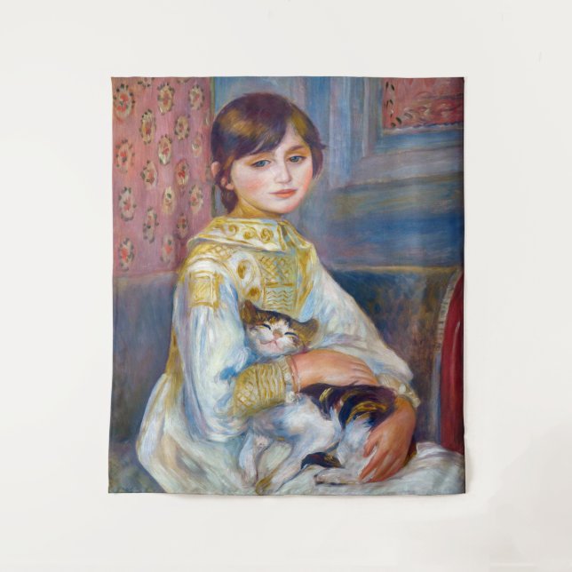 Pierre-Auguste Renoir - Child with Cat Tapestry (Front)