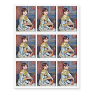 Pierre-Auguste Renoir - Child with Cat Temporary Tattoos