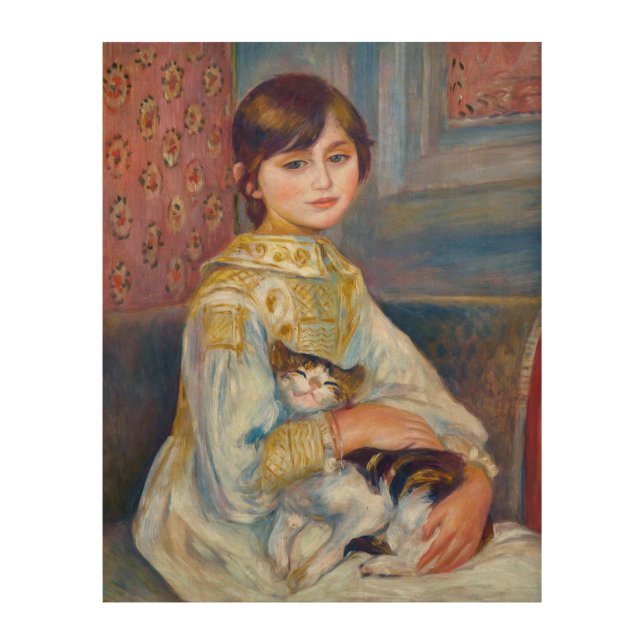 Pierre-Auguste Renoir - Child with Cat Wood Wall Art (Front)