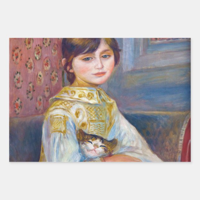 Pierre-Auguste Renoir - Child with Cat Wrapping Paper Sheets (Front)