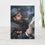 Pierre-Auguste Renoir - Claude Monet Reading Card<br><div class="desc">Claude Monet Reading/ Claude Monet Lisant by Pierre-Auguste Renoir in 1872</div>