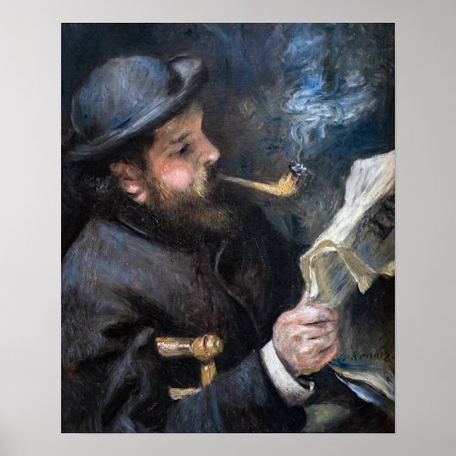 Pierre_Auguste Renoir  Claude Monet Reading Poster