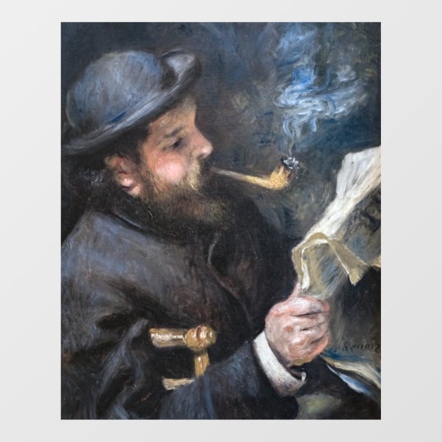 Pierre-Auguste Renoir - Claude Monet Reading Window Cling (Sheet)