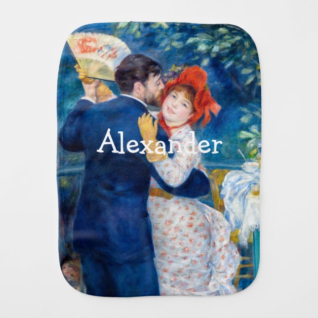 Pierre-Auguste Renoir - Country Dance Baby Burp Cloth (Front)