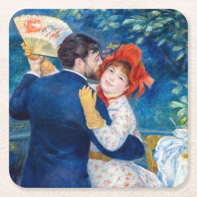 Pierre-Auguste Renoir - Country Dance Square Paper Coaster (Front)