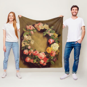 Pierre-Auguste Renoir - Crown of Roses  Fleece Blanket